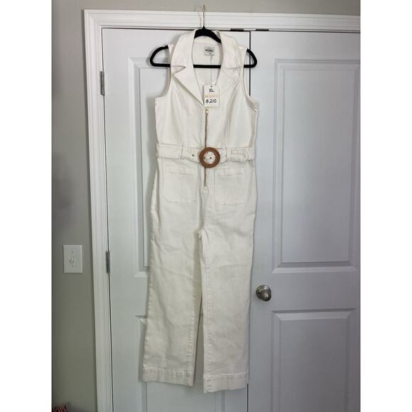Revole Show Me Your MuMu Jacksonville Cropped Jumpsuit White Womens Size XL - Picture 3 of 9